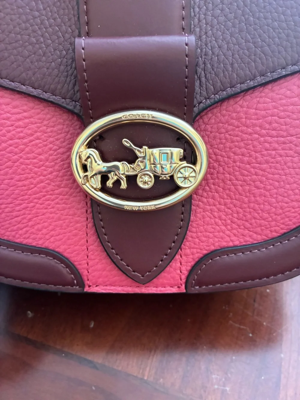 Coach Brown and Red Saddle Crossbody Bag - Picture 4 of 6